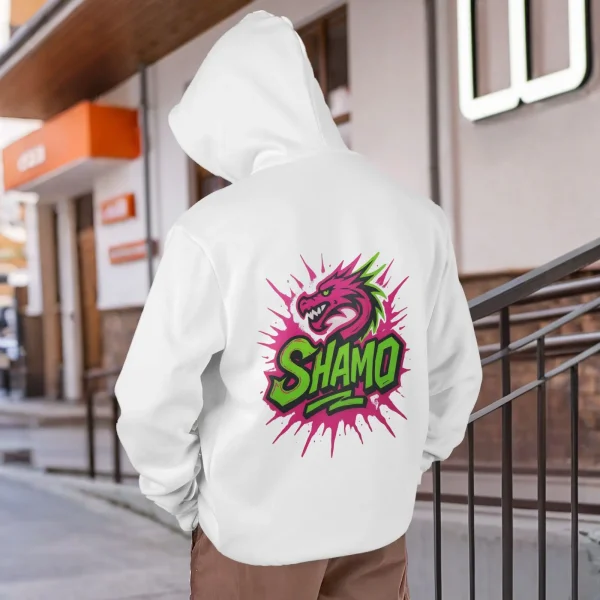 Shamotem Dragon Totem Hoodie | Y2K Pink & Green Contrast - Limited Edition Autumn Armor - Image 5