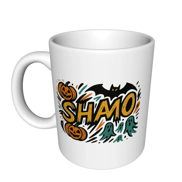 Eco-Certified 11oz Halloween Ceramic Mug - Recyclable Spooky Pumpkin Design | Lead-Free Glaze & Sublimation Ready - Image 2