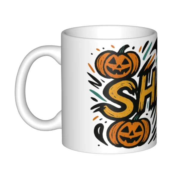 Eco-Certified 11oz Halloween Ceramic Mug - Recyclable Spooky Pumpkin Design | Lead-Free Glaze & Sublimation Ready - Image 6