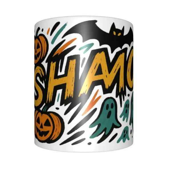 Eco-Certified 11oz Halloween Ceramic Mug - Recyclable Spooky Pumpkin Design | Lead-Free Glaze & Sublimation Ready - Image 5