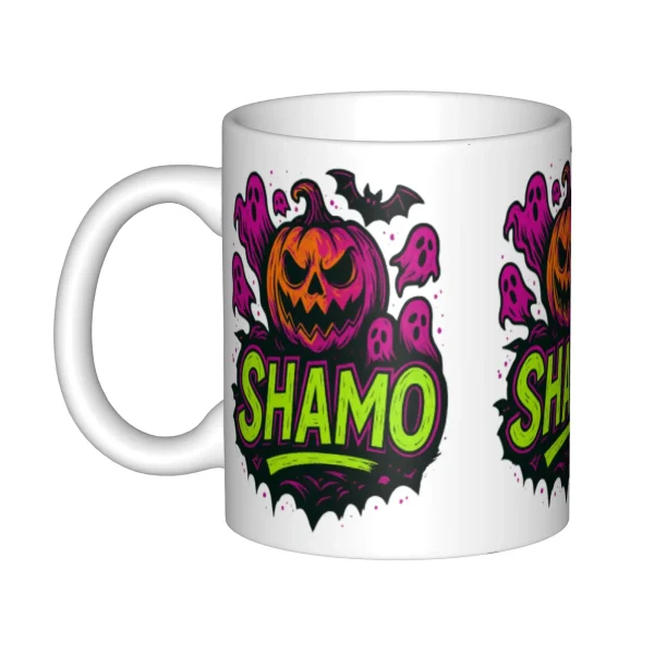 Eco-Certified 11oz Halloween Ceramic Mug - Recyclable Spooky Pumpkin Design | Lead-Free Glaze & Sublimation Ready - Image 4