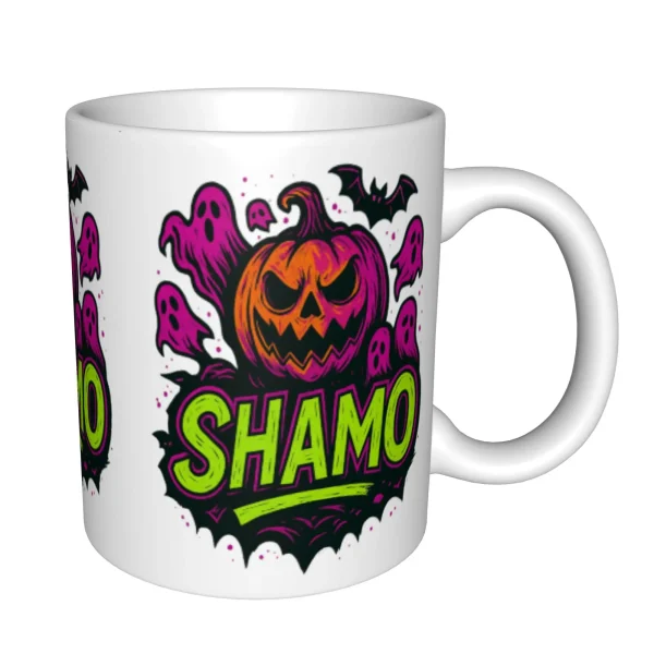 Eco-Certified 11oz Halloween Ceramic Mug - Recyclable Spooky Pumpkin Design | Lead-Free Glaze & Sublimation Ready - Image 3